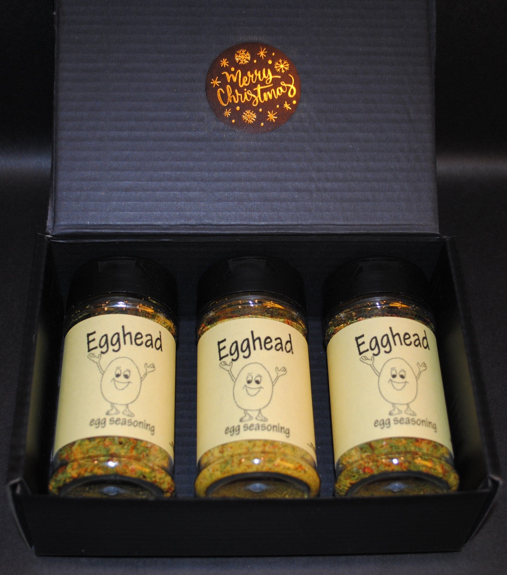 Egghead Egg Seasoning Christmas Gift Box 3-Pack Each 2 oz Egg Seasoning - Unique Flavors Seasonings Unique Flavors LLC 