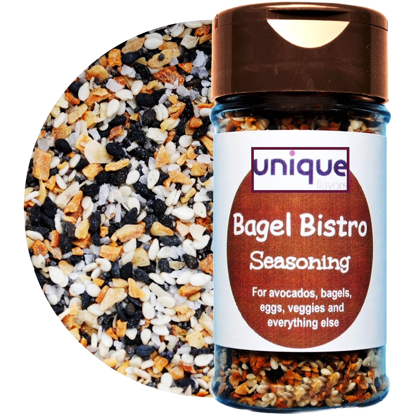 Everything Bagel Seasoning Bistro 1.5oz Easy Shaker - Unique Flavors Seasonings Unique Flavors LLC 