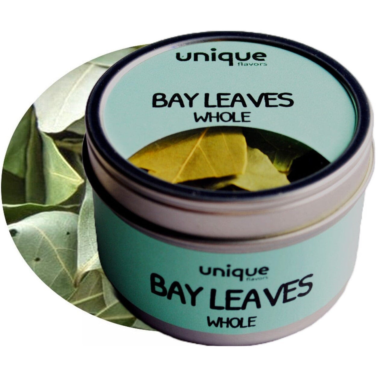 Bay Leves Whole 0.2 oz Tin Can - Unique Flavors Spices Unique Flavors LLC  bay leaves substitute bay leaves uses