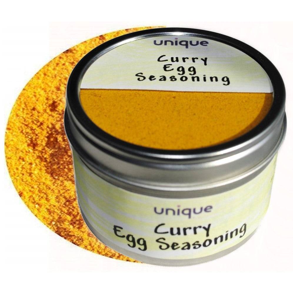 Curry scrambled Egg and omelette Seasoning Mix 2oz Tin Can - Unique Flavors Seasonings & Spices Unique Flavors LLC  Spices scrambled eggs scrambled eggs seasoning spices egg seasoning seasonings spices for eggs seasonings for eggs egg topping herbs and spices egg recipes