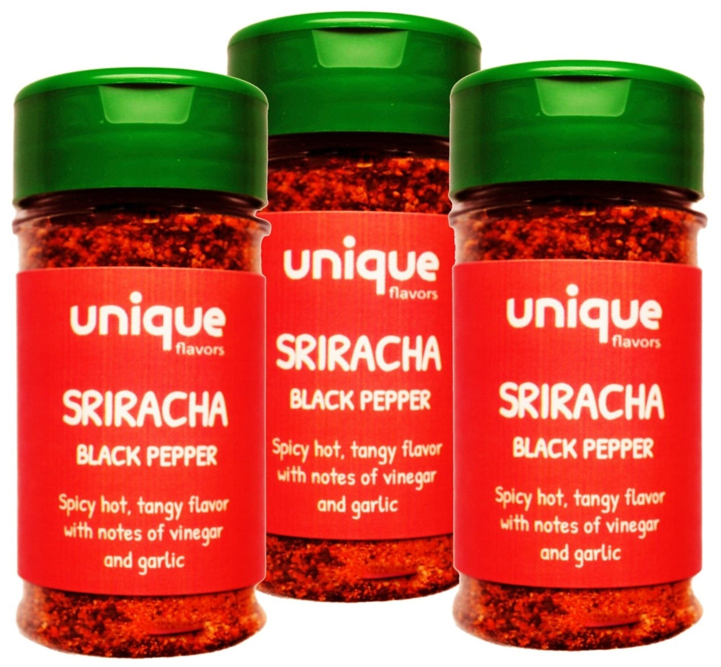Sriracha Seasoning Hot Ground Black Pepper Spice 3-Pack - Each 2.3 oz Easy Shaker - Unique Flavors Unique Flavors LLC 